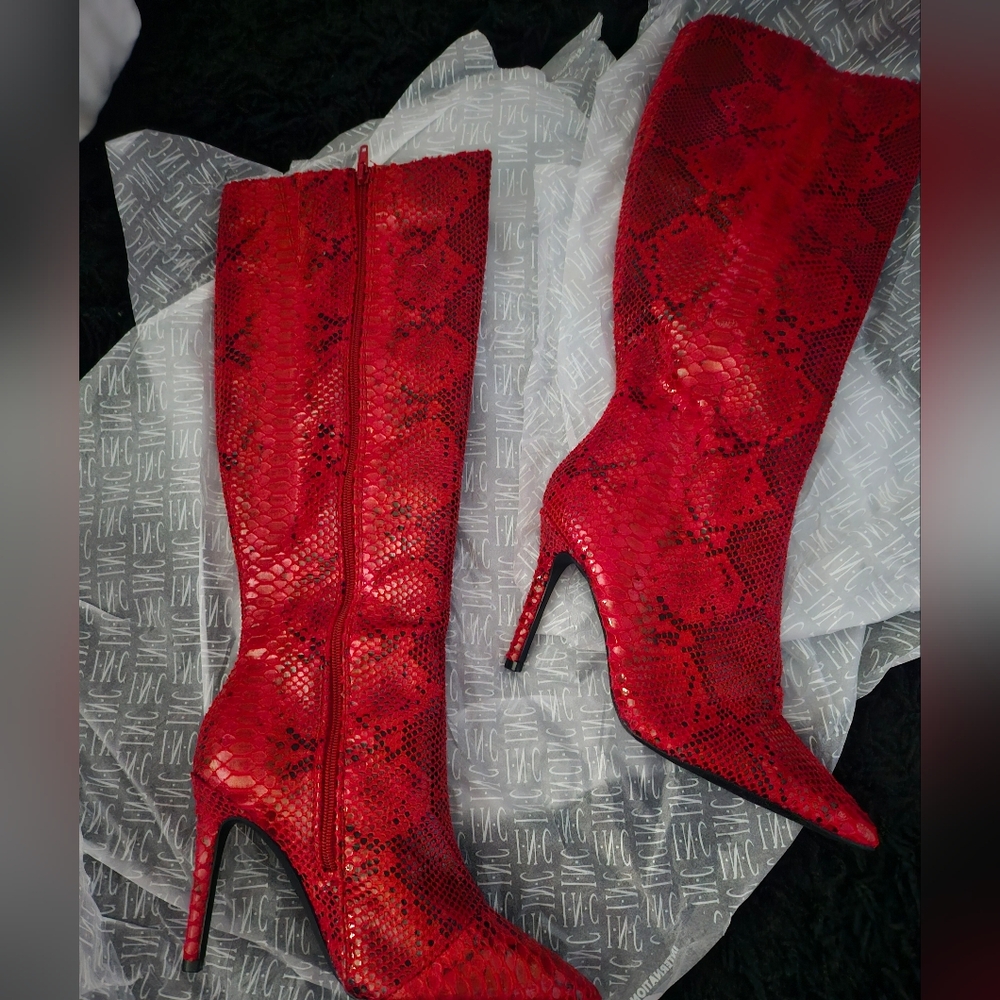 INC International Concepts Red Heeled Boots